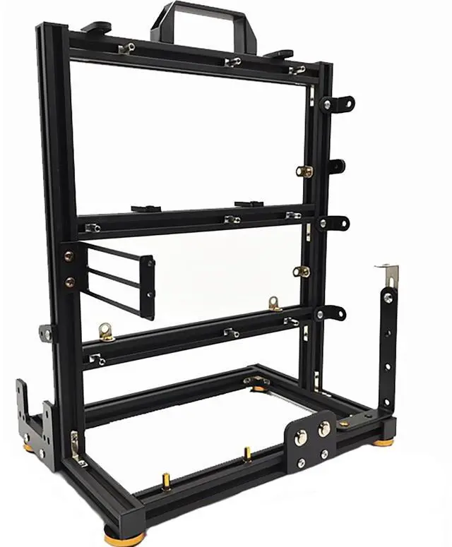 Main image of PC Test Bench Open Frame Air Computer Case Rack Bracket, Aluminum Creative Assembly Bench, Support ATX Motherboard Stand, Portable Vertical Horizontal Wall Hanging
