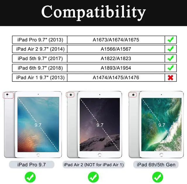 Alt view image 2 of 5 - Soke Case for iPad 6th/5th Generation 9.7 Inch 2018/2017,with Built-in Screen Protector and Kickstand, Rugged Full-Body Heavy Duty Protective Cover for Apple iPad Air 2 /Pro 9.7 - Cyan Blue