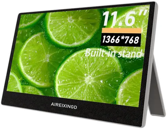 Main image of AIREIXINGD Portable Monitor 11.6-inch 1366x768 TN LED Laptop Monitor USB HDMI Type-C Computer Monitor HDR for PC Mac Phone Xbox Switch PS4 PS5,Built-in Stand,Built-in Speaker