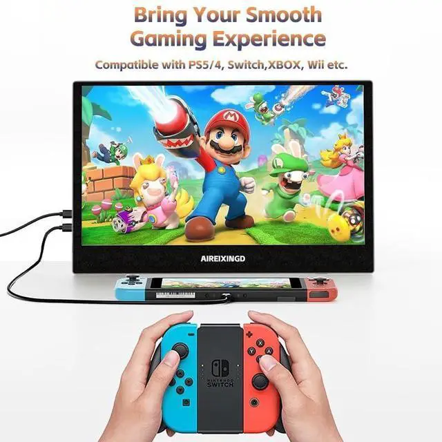 Alt view image 4 of 5 - AIREIXINGD Portable Monitor 11.6-inch 1366x768 TN LED Laptop Monitor USB HDMI Type-C Computer Monitor HDR for PC Mac Phone Xbox Switch PS4 PS5,Built-in Stand,Built-in Speaker