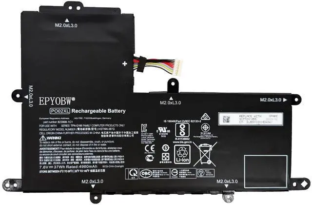 Main image of EPYOBW PO02XL Laptop Battery 37Wh 4960mAh 7.6V Compatible with HP Stream 11-AH 11-AK 11-D Stream 11-R 11-Y 11-G000 11-P000 Series 824560-005 HSTNN-IB7G HSTNN-DB7G