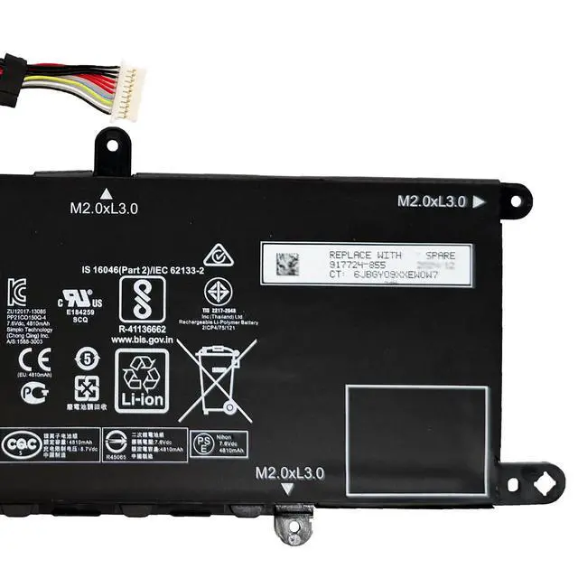 Alt view image 3 of 5 - EPYOBW PO02XL Laptop Battery 37Wh 4960mAh 7.6V Compatible with HP Stream 11-AH 11-AK 11-D Stream 11-R 11-Y 11-G000 11-P000 Series 824560-005 HSTNN-IB7G HSTNN-DB7G