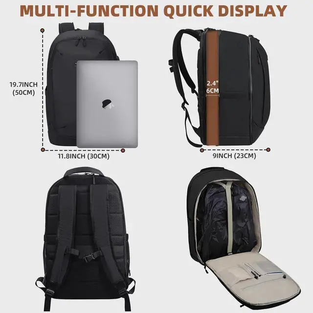 Alt view image 2 of 5 - Vacuum Backpack Travel Seal Compression: Vacpack with Electric Air Pump - Carry on Expandable Pack System for Laptop Hiking Traveling Business Water Resistant Black