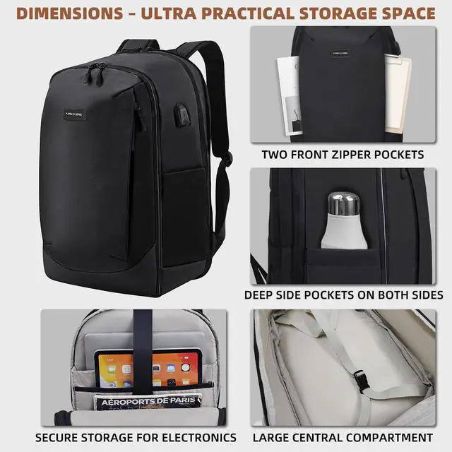 Alt view image 4 of 5 - Vacuum Backpack Travel Seal Compression: Vacpack with Electric Air Pump - Carry on Expandable Pack System for Laptop Hiking Traveling Business Water Resistant Black