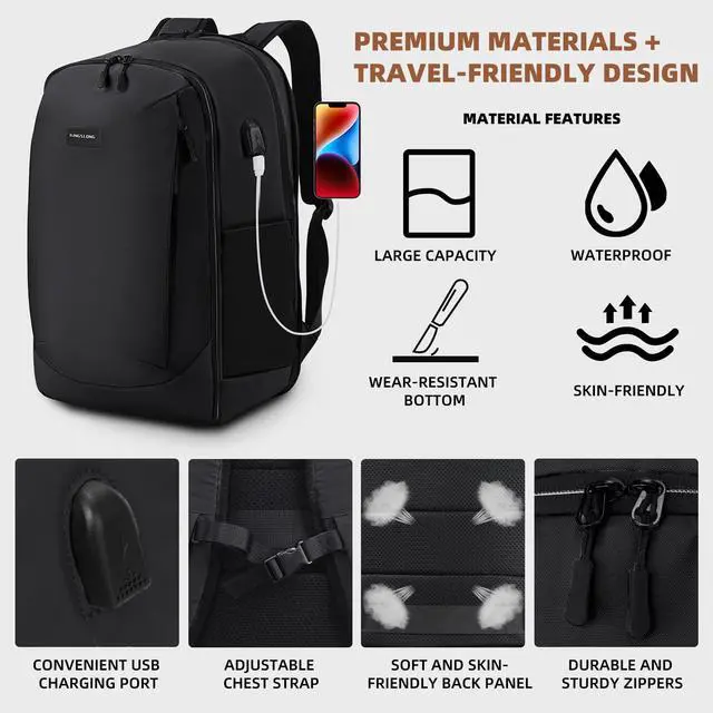 Alt view image 5 of 5 - Vacuum Backpack Travel Seal Compression: Vacpack with Electric Air Pump - Carry on Expandable Pack System for Laptop Hiking Traveling Business Water Resistant Black
