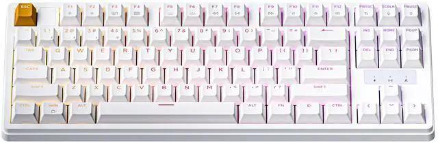 Main image of JamesDonkey J4 Wireless Mechanical Keyboard - 80% Layout Super Red Switch, QMK RGB Backlit, 2.4G/Bluetooth/USB-C, Cherry PBT Shine-Through Keycaps, 3750mAh Battery, Mac/Win/Linux Compatible - White