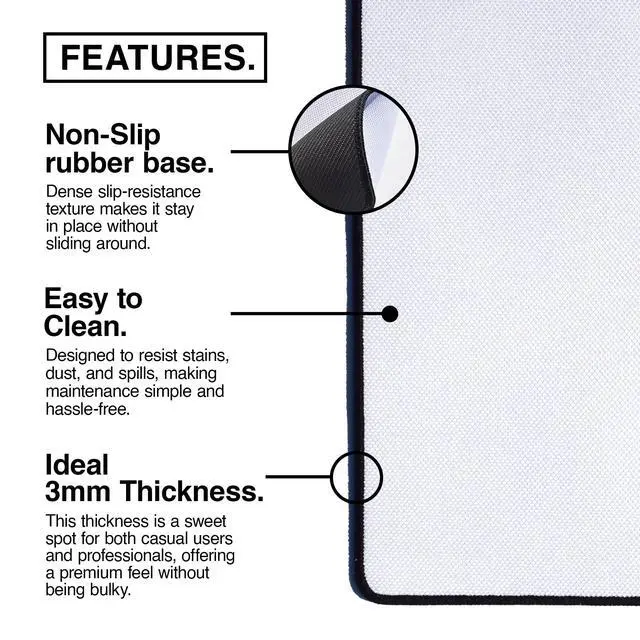 Alt view image 3 of 5 - MPCO. OZGMX Large Gaming Desk Pad - 36" x 17" Duraglyde Fabric Buenavista Desk Mats - Non-Slip, Washable, Smooth Glide for Precision Gaming & Work