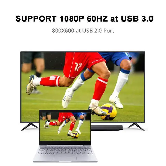 Alt view image 4 of 5 - USB to VGA Adapter Cable 16FT/5M Compatible with Mac OS Windows XP/Vista/10/8/7, USB 3.0 to VGA Male 1080P Monitor Display Video Adapter/Converter Cord. (16FT)