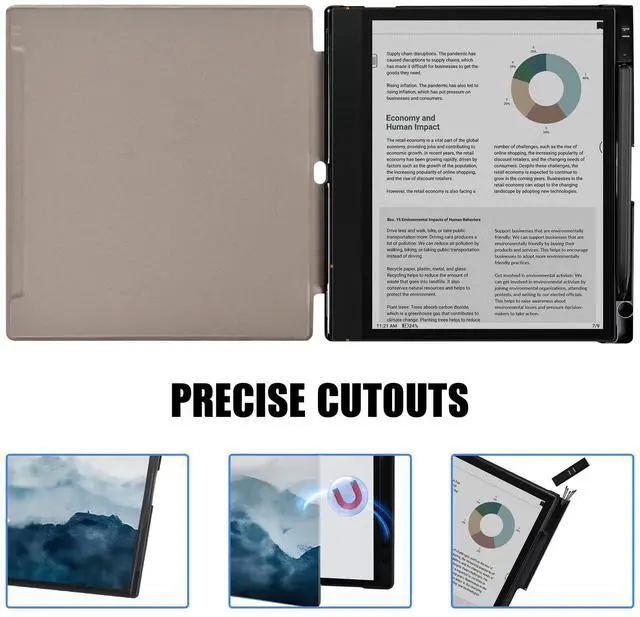 Alt view image 4 of 5 - QIOFEARTH Case for Boox Note Air4 C (2024)/BOOX Note Air 3 C/Note Air 3,10.3" Paper Tablet Slim Lightweight and Hard Back Shell Protective Cover with Built-in Pen Holder,Comes with BOOX Pen Tips