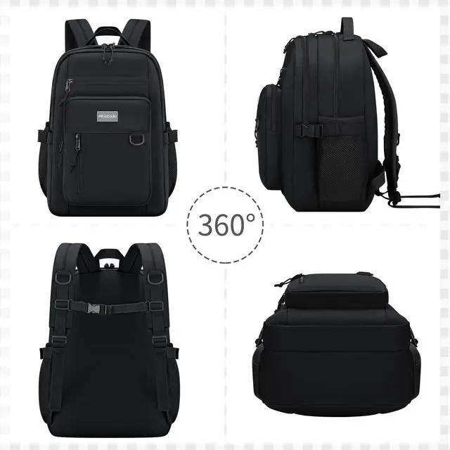 Alt view image 5 of 5 - PRAGARI Kids Backpack for School Cute Aesthetic Black Backpack Girls Student Bookbag Women Travel Lightweight Book Bag