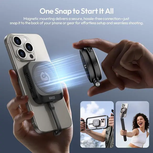 Alt view image 2 of 5 - Ulanzi MA55 Magnetic SSD Enclosure M.2 NVMe with Magsafe, USB 3.2 Gen 2 Type-C (10 Gbps), Aluminum Key Solid State Drive Case External Enclosure for SSDs 2230/2242, iPhone 15 16 17 Series