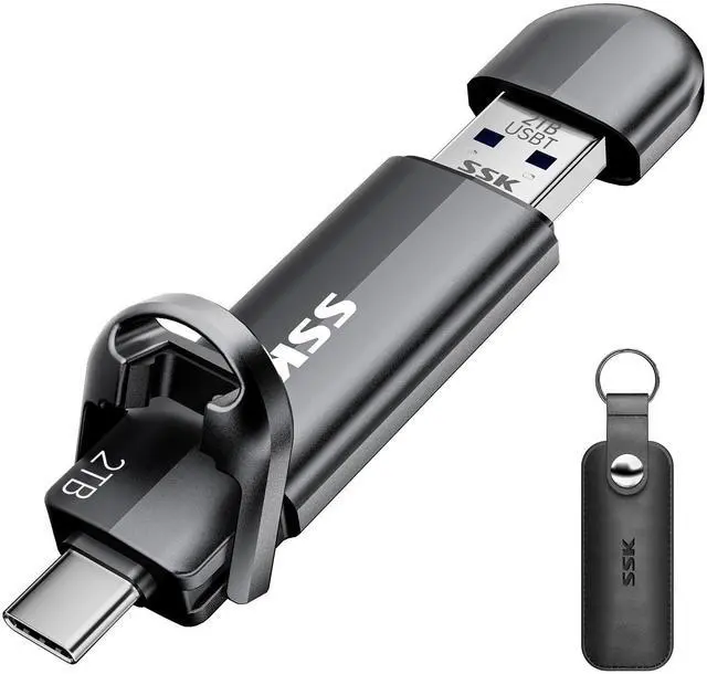 Main image of SSK USB Flash Drive 2tb,External Solid State Drive,Portable SSD Thumb Drive 550MB/s,2 in 1 Dual USB-C Stick Type-C + USBA 3.2 Gen 2 Memory Stick for iPhone 15/16/PS4/Android Phone/Tablet/Windows/Mac