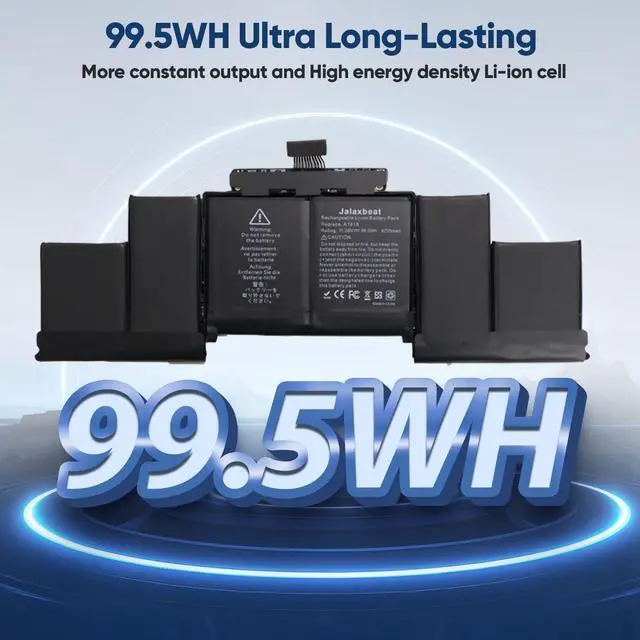 Alt view image 3 of 5 - Jalaxbeat A1398 A1618 Battery Replacement for Apple MacBook Pro 15 inch Retina A1398 Mid 2015 - Long Lasting [99.5Wh 11.26V 8800mAh]