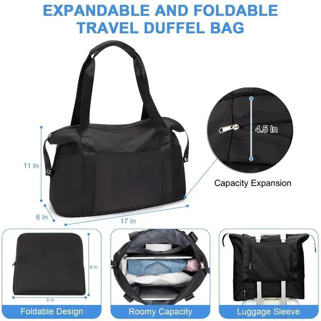 Alt view image 2 of 5 - RDTGO Travel Backpack For Women, 40L Carry-On Backpack, Airline Approved Personal Item Bag, Waterproof Laptop Backpack with Large Duffel, Casual Daypack for Buisness Gym Weekend Hiking (Black)