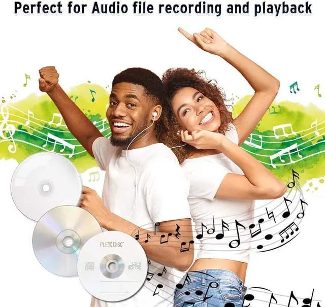 Alt view image 5 of 5 - PlexDisc CD-R 700MB 52X White Inkjet Hub Printable Discs | 100 Pack Cake Box (FFP) | Blank CDs for Burning Music, Photos, Data | Writable Recordable Media