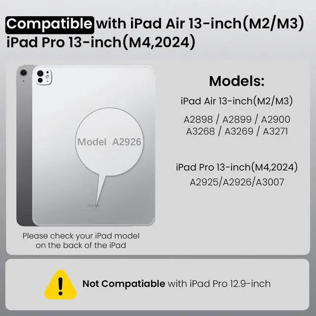 Alt view image 2 of 5 - Nillkin iPad Air 13 inch (M3 2025/M2 2024) Case with Detachable Keyboard, iPad Pro 13 inch (M4,2024), Adhesive Cover with Keyboard, Trackpad, 7-Color Backlit, Magnetic Backplate with iPad Wall Mount