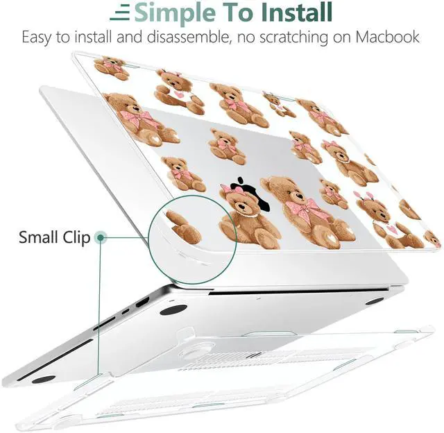 Alt view image 3 of 5 - DONGKE Case for M5 MacBook Pro 14 inch 2025 2024-2021 M4 M3 M2 M1, Plastic Hard Shell Cover Compatible with A3434 A3112 A3401 A3185 A2992 A2779 A2442, Retina XDR Display & Touch ID, Cartoon Bears