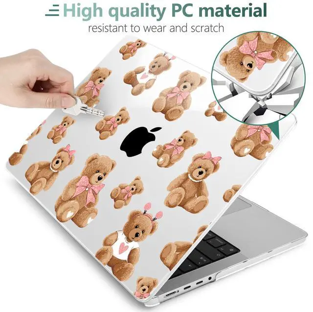 Alt view image 4 of 5 - DONGKE Case for M5 MacBook Pro 14 inch 2025 2024-2021 M4 M3 M2 M1, Plastic Hard Shell Cover Compatible with A3434 A3112 A3401 A3185 A2992 A2779 A2442, Retina XDR Display & Touch ID, Cartoon Bears