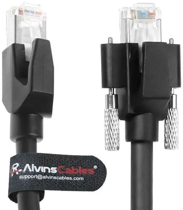 Main image of Alvin's Cables GigE Vision Cable Horizontal RJ45 Screw Lock Industrial Ethernet Cable Shielded CAT6a High-Flex Drag-Chain, Compatible with Cognex Keyence Basler Hikvision Camera 3.3ft