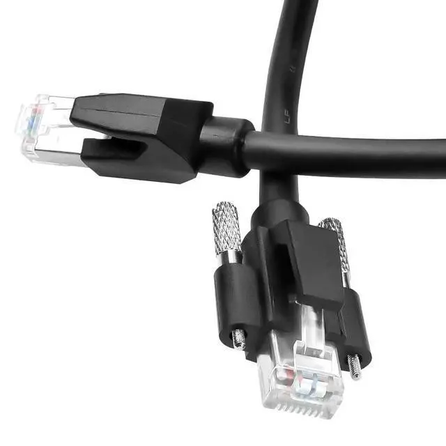 Alt view image 2 of 5 - Alvin's Cables GigE Vision Cable Horizontal RJ45 Screw Lock Industrial Ethernet Cable Shielded CAT6a High-Flex Drag-Chain, Compatible with Cognex Keyence Basler Hikvision Camera 3.3ft
