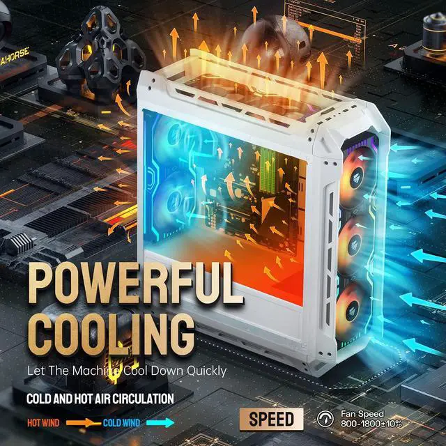 Alt view image 4 of 5 - ASIAHORSE Matrix-Black 48 Addressable RGB LEDs 240MM All-in-One Square Frame Integrated Fan with MB Sync/Analog Controller, Integrated PWM Control Fan for Computer Case and Liquid Cooling System