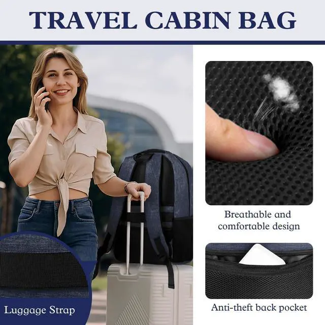 Alt view image 5 of 5 - JARWAM Extra Large Laptop Backpack, 17 Inch Travel Travel Backpack, Big Sturdy TSA-Friendly College School Computer Bag, Gifts for Men & Women Him Men Women, Blue