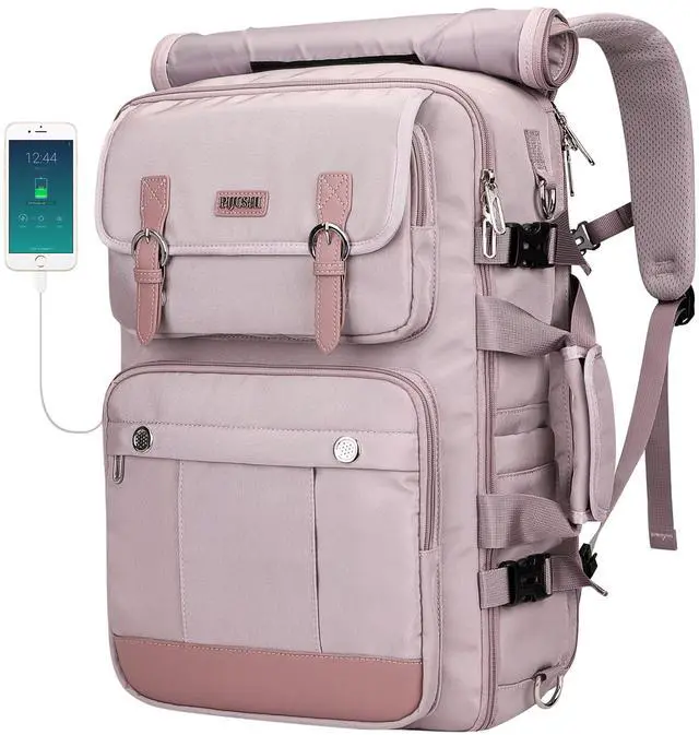 Main image of PIJUSHI Travel Backpack for Women Carry on Luggage Backpack Convertible Large Laptop Duffel Bag for Airplanes(PE049 Ashen Purple)