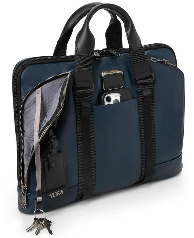 Main image of TUMI - Alpha Bravo Academy Brief - Compact Laptop Briefcase - Travel Laptop Bag - 11.8" X 15.5" X 2.0" - For 15" Laptop - Navy Coated Canvas