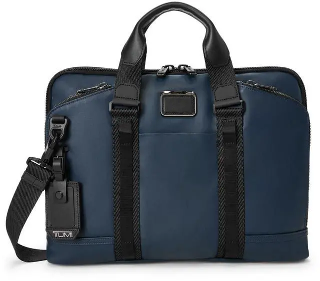 Alt view image 2 of 4 - TUMI - Alpha Bravo Academy Brief - Compact Laptop Briefcase - Travel Laptop Bag - 11.8" X 15.5" X 2.0" - For 15" Laptop - Navy Coated Canvas