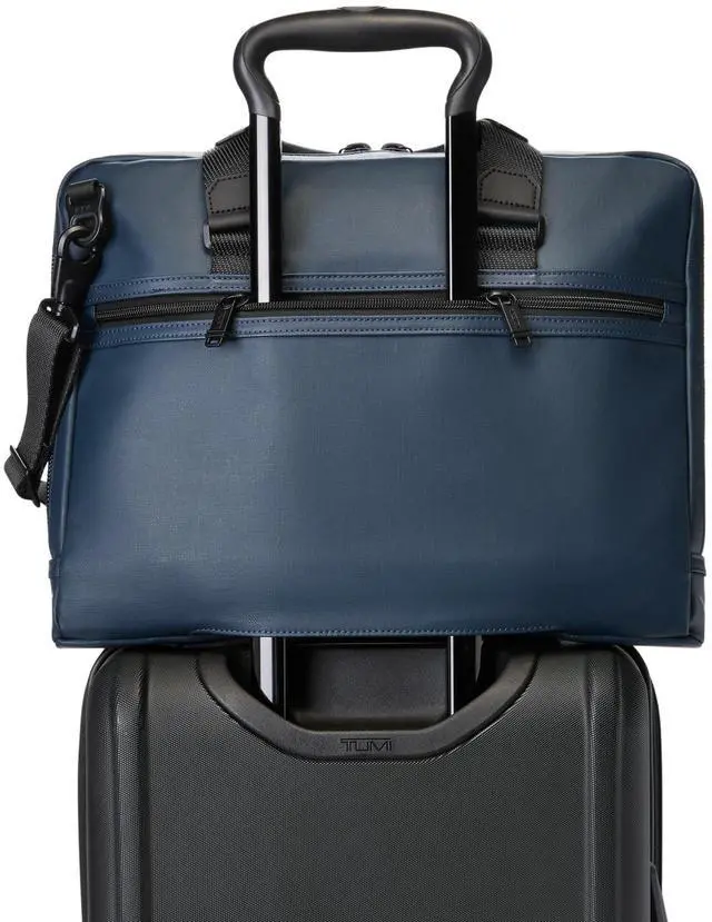 Alt view image 3 of 4 - TUMI - Alpha Bravo Academy Brief - Compact Laptop Briefcase - Travel Laptop Bag - 11.8" X 15.5" X 2.0" - For 15" Laptop - Navy Coated Canvas