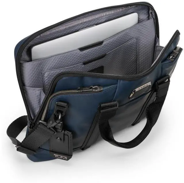 Alt view image 4 of 4 - TUMI - Alpha Bravo Academy Brief - Compact Laptop Briefcase - Travel Laptop Bag - 11.8" X 15.5" X 2.0" - For 15" Laptop - Navy Coated Canvas