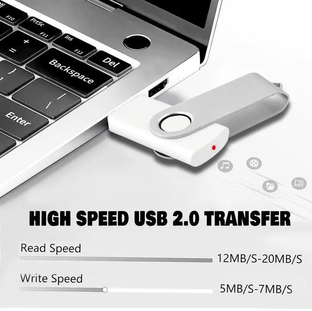Alt view image 4 of 5 - USB Flash Drive 16GB 10 Pack FEWINA USB 2.0 Flash Drives Bulk 16 GB Thumb Drive Swivel Memory Stick Jump Drive Pen Drive for Storage and BackupBlack and White,10PCS 16GB