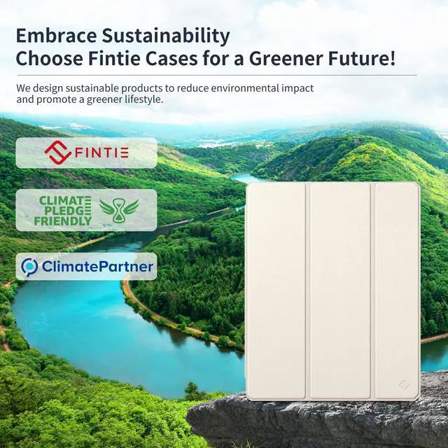 Alt view image 2 of 5 - Fintie Bundle: Fintie Hybrid Slim Case for iPad Air 13-inch (M2) 2024, [Built-in Pencil Holder] Shockproof Cover Clear Transparent Back Shell + [2-Pack] Tempered Glass Screen Protector