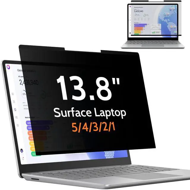 Main image of Mamol Magnetic Privacy Screen for 13.8 Inch Surface Laptop 7, Removable Anti Spy Glare Blue Light Filter, Microsoft Surface Laptop Privacy Screen Protector 13.8 in