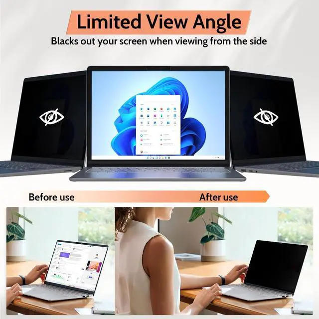 Alt view image 3 of 5 - Mamol Magnetic Privacy Screen for 13.8 Inch Surface Laptop 7, Removable Anti Spy Glare Blue Light Filter, Microsoft Surface Laptop Privacy Screen Protector 13.8 in