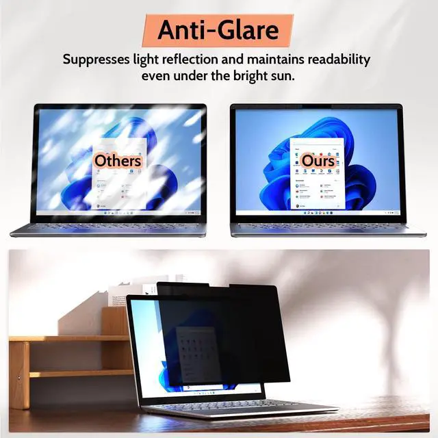 Alt view image 4 of 5 - Mamol Magnetic Privacy Screen for 13.8 Inch Surface Laptop 7, Removable Anti Spy Glare Blue Light Filter, Microsoft Surface Laptop Privacy Screen Protector 13.8 in