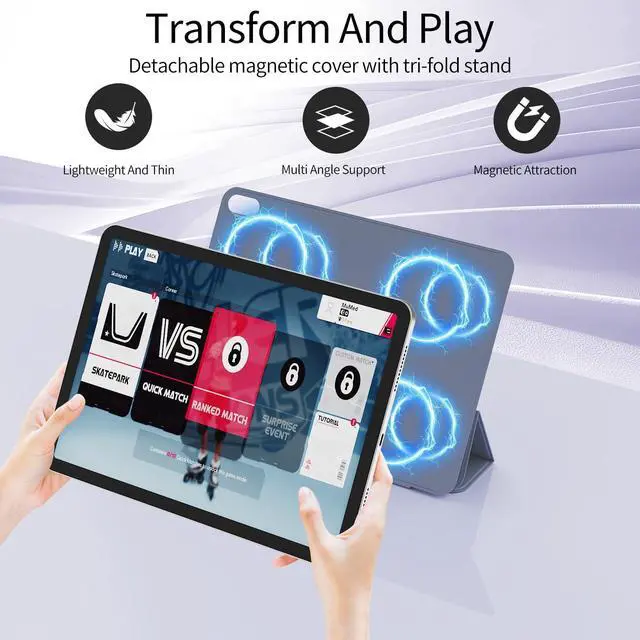 Alt view image 2 of 5 - KTGGHG Strong Magnetic Case for iPad Air 11-Inch M3/M2 2025/2024, iPad Air 10.9-Inch 5th/4th Generation 2022/2020, Slim Folio Smart Cover with Hard Back Shell, Lightweight&Auto Wake/Sleep, Purple