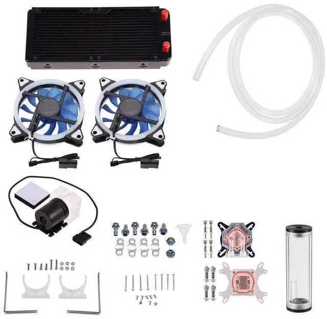 Main image of DIY 240mm Cooler CPU/GPU Block Pump Reservoir LED Fan Heat Sink Compputer Water Cooling Kit