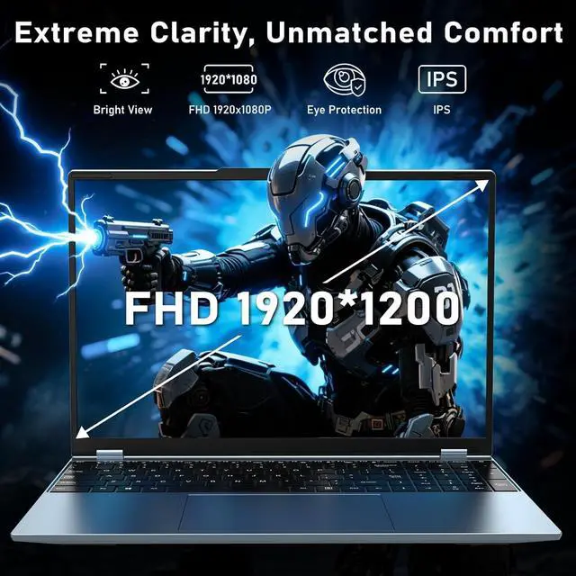 Alt view image 4 of 5 - NAIKLULU Gaming Laptop,Laptop Computer 2025,Win 11 Pro 16 Inch Lap Top,16GB RAM 1TB SSD PC,MX350 Graphics,N95 4C/4T Processor(up to 3.4Ghz),Backlit Keyboard,16FHD 1920 * 1200 Display,WiFi 5,BT4.0