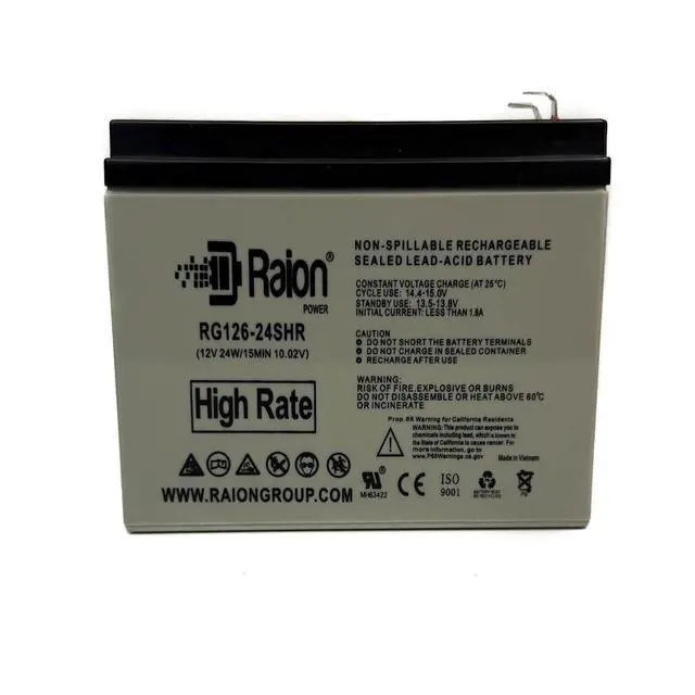 Alt view image 5 of 5 - Raion Power 12V 6Ah Replacement High Rate RBC106, RBC114, RBC154 Battery for APC UPS BE600M1, BN650M1, BE670M1, BN675M1, BE670M1, BN4001, BN600U1, BGE90M, BX500CI, BN4001, BN650M1, BE600M1 & BE450G