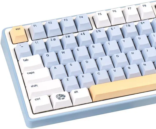 Main image of JOLINTAL Cute PBT Keycaps 130 Keys, Minimalist Style Blue and Yellow Penguin Keycaps, Cherry Profile Dye-Sublimation Custom Key Caps for Cherry MX Switches Mechanical Gaming Keyboard