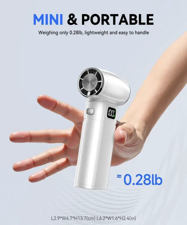 Alt view image 5 of 5 - PHIXBEAR Aluminum Compressed Air Duster - 90,000RPM Elegant Rechargeable Cordless Electric Air Blower with LED Display, 5 Speeds - Premium Keyboard Cleaning Kit for PC Car Outdoor Use