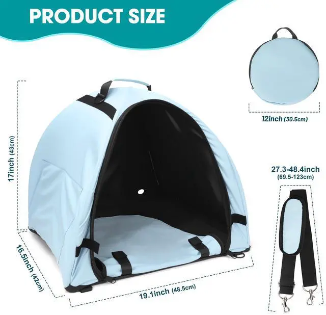 Alt view image 3 of 5 - Funria Portable Laptop Sun Shade Foldable Laptop Tent for Working Outside Computer Privacy Hood Heat & UV Reflective Waterproof Fabric Laptop Shade Fits for Universal Computer 16inch Notebook MacBook