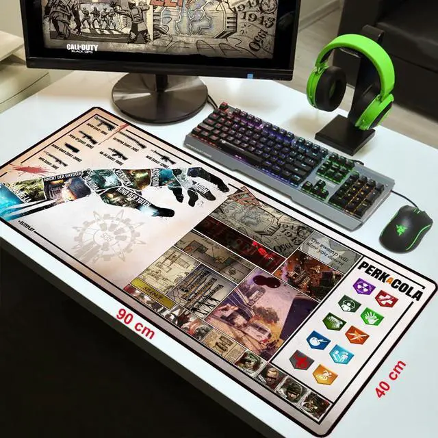 Alt view image 2 of 3 - ElitePlay Zombies Extra Large Gaming Mouse Mat 900x400mm Oversize - XXL Mouse Pad - Zombies Desk Pad Extended  Mouse Mat Pad for Precision and Speed - Non-Slip Rubber Base - Premium Quality