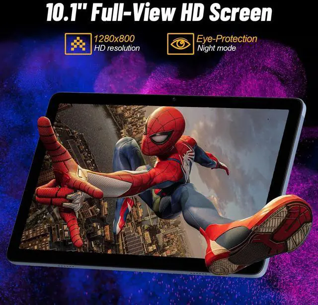 Alt view image 4 of 5 - JUNYANG Tablet 10.1 Inch Android 15, 12GB RAM 128GB ROM (Up to 2TB Expand), Octa-Core Processor, 1280x800 HD Touch Screen, 8H Battery Life, Dual Camera 13MP+5MP, 5G WiFi Tablet PC, Widevine L1