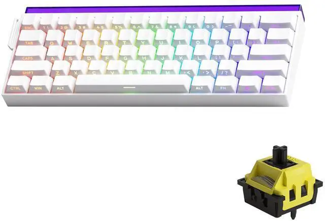 Main image of VEEKOS Shine60 Rapid Trigger Wireless Gaming Keyboard Shine-Through SP White Hall Effect Tri-Mode Keyboard Flash Magnetic Switch