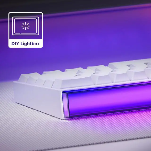 Alt view image 3 of 5 - VEEKOS Shine60 Rapid Trigger Wireless Gaming Keyboard Shine-Through SP White Hall Effect Tri-Mode Keyboard Flash Magnetic Switch