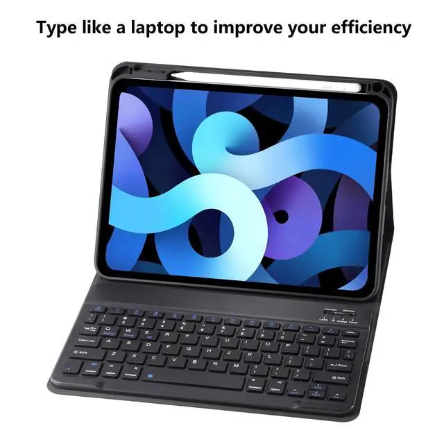 Alt view image 5 of 5 - Keyboard Case for iPad A16 2025 11th Generation/ iPad 10th Gen 10.9'' 2022 Case with Keyboard, Smart Folio Cover with Pencil Holder, Slim Rechargeable Magnetic Bluetooth keyboard Detachable (Black)