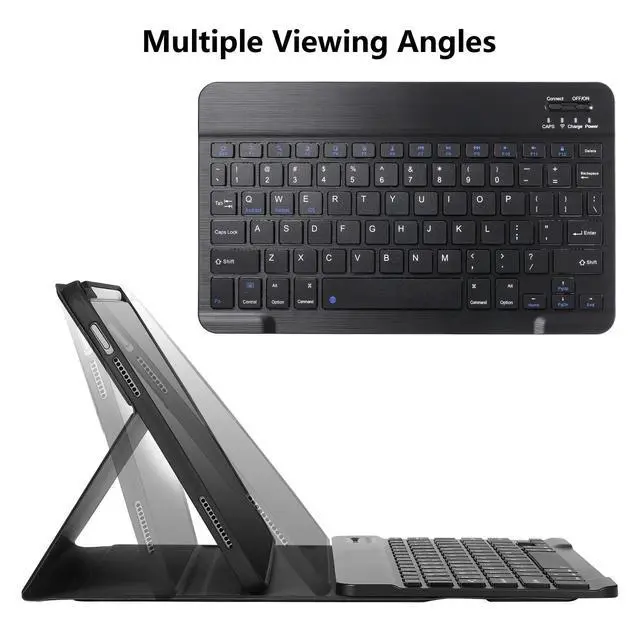Alt view image 4 of 5 - Keyboard Case for iPad A16 2025 11th Generation/ iPad 10th Gen 10.9'' 2022 Case with Keyboard, Smart Folio Cover with Pencil Holder, Slim Rechargeable Magnetic Bluetooth keyboard Detachable (Black)