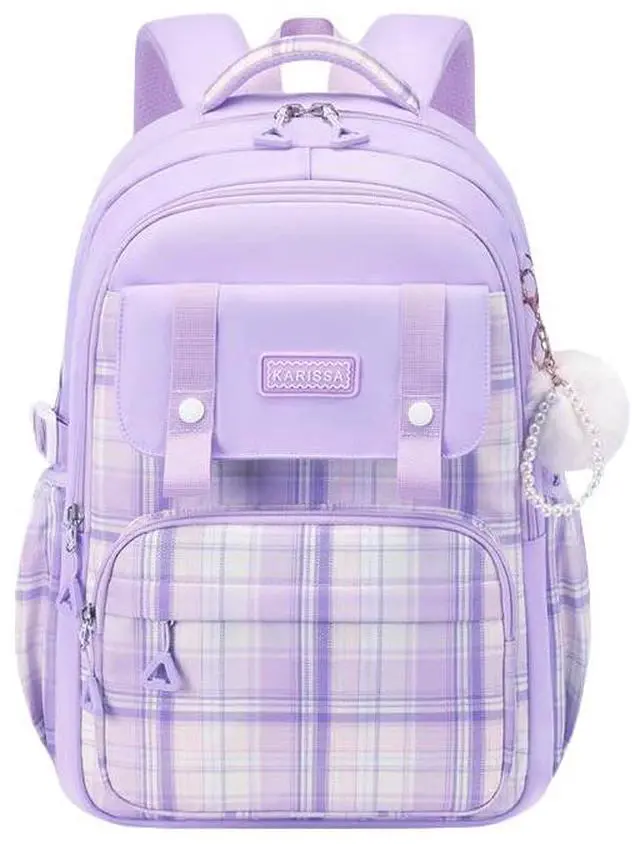 Main image of Aufona Cute Backpack for School Teen Girls, Aesthetic Laptop Backpack High Middle School Daypack Women Daily Travel Laptop Bag (Purple)